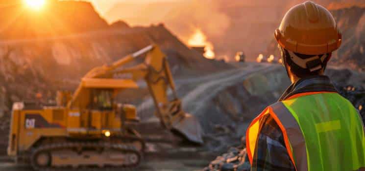Ingeniero viendo la construcción de campamentos mineros