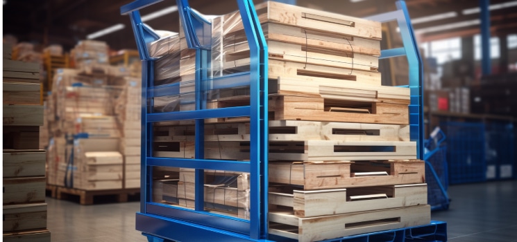 Un carro de almacén para el Pick to Cart