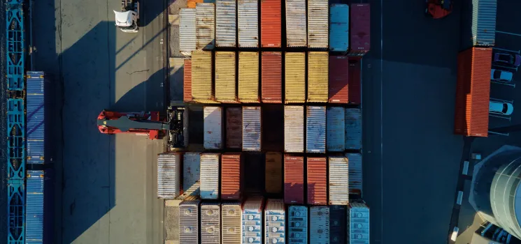 Aerial view of supply chain