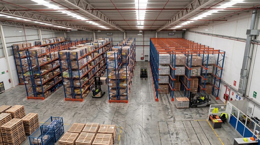 Selective Racking and drive in racking comparison in a warehouse