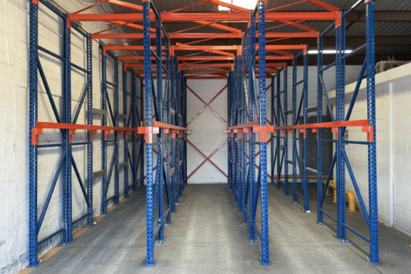 drive-in rack system in warehouse